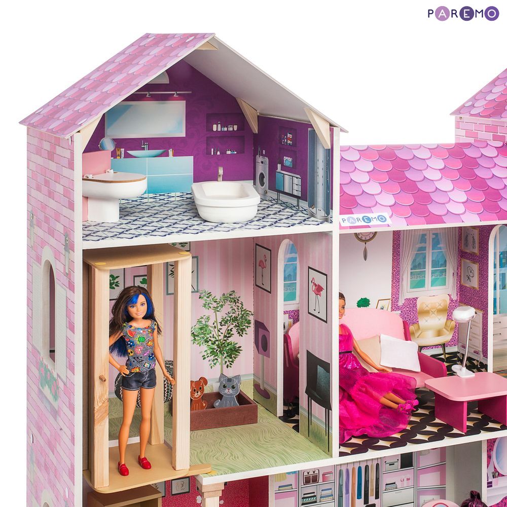 Интерактивный кукольный дом - Поместье Агостина, с мебелью, свет, звук  